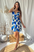 Šaty Ruffino modrý kvet