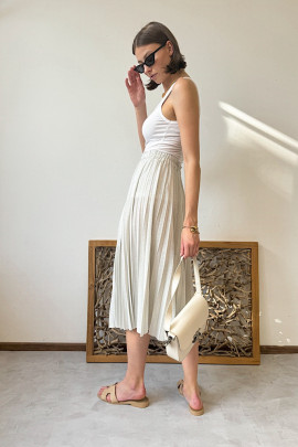 Biela lurexová sukňa Pliska